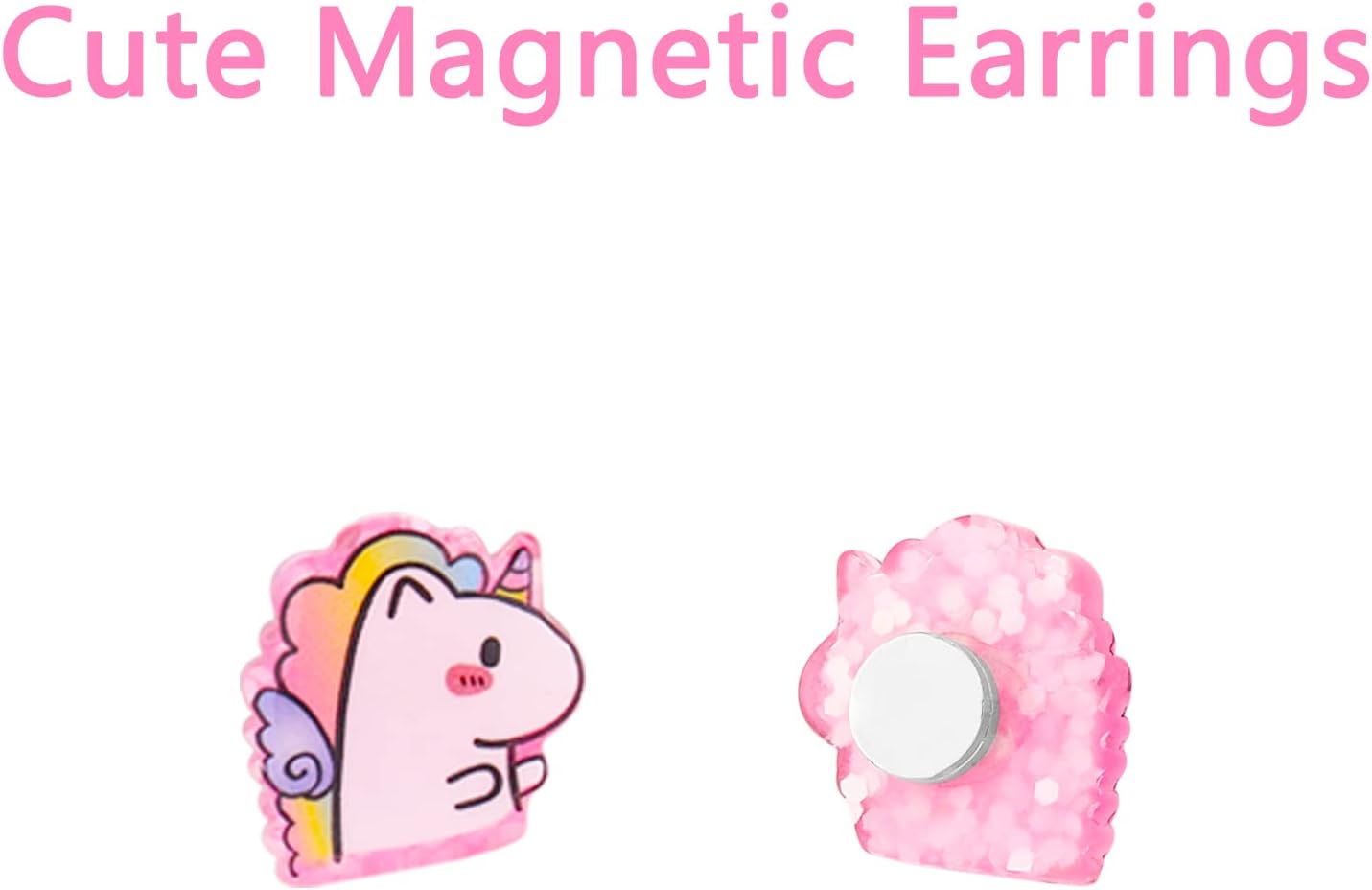 NEWITIN 30 Pairs Magnetic Stud Earrings for Girls Clip on Earring Hypoallergenic Magnet Studs Non Piercing Girls Earring Cute Magnetic Earrings for Kids Women