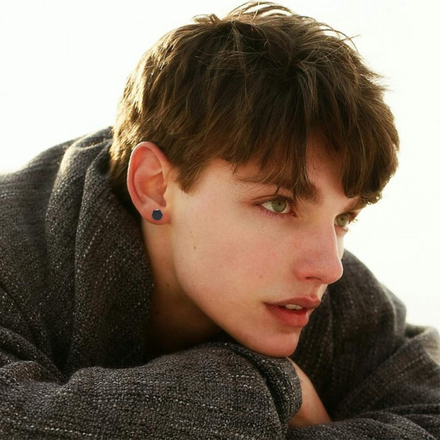 NEWITIN 15 Pairs Magnetic Stud Earrings for Men Clip on Earrings Stainless Steel Magnet Earring Unisex Dangle Cross CZ Hoop Magnetic Stud Earring Set for Men Women