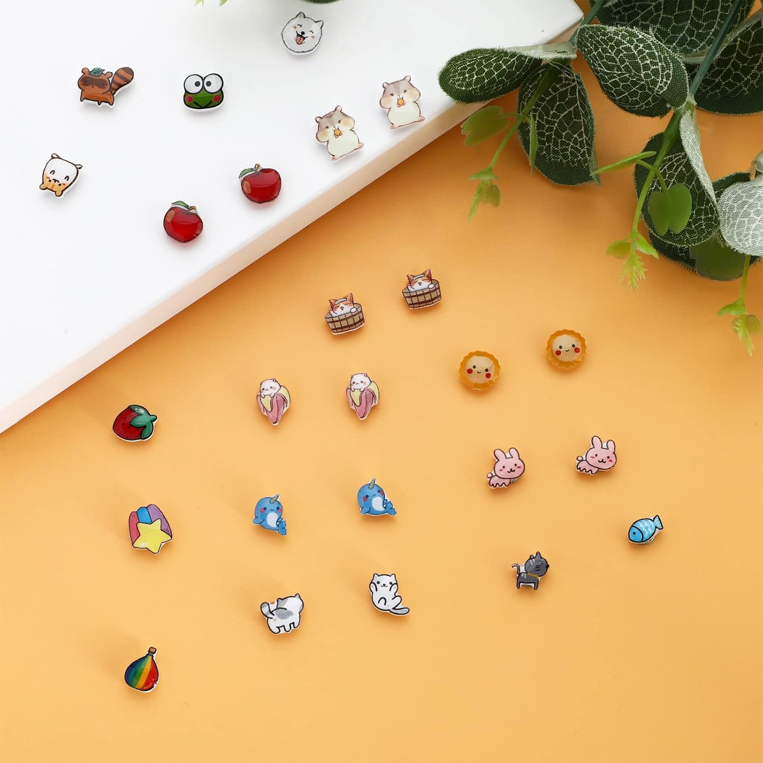 NEWITIN 30 Pairs Magnetic Stud Earrings for Girls Clip on Earring Hypoallergenic Magnet Studs Non Piercing Girls Earring Cute Magnetic Earrings for Kids Women