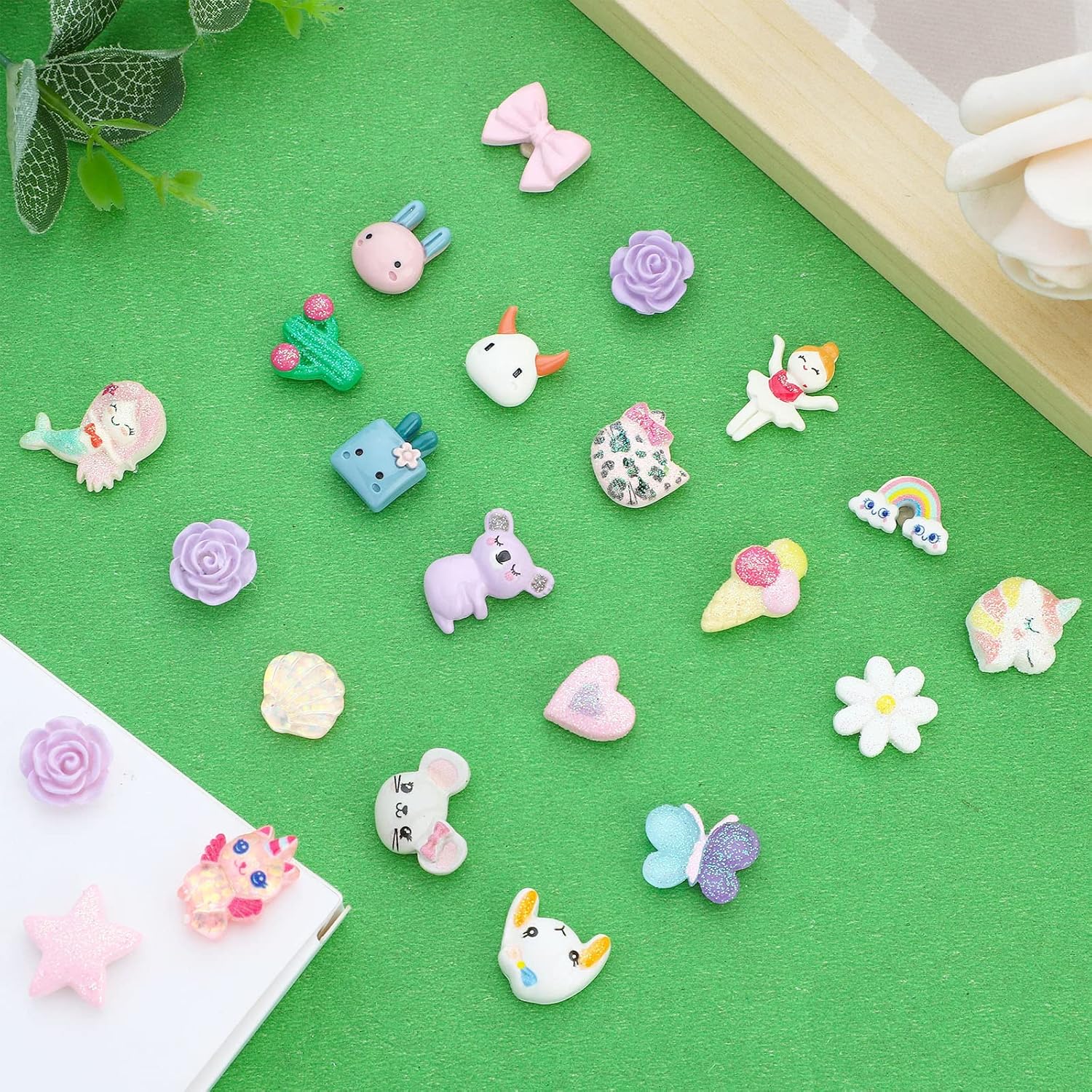 NEWITIN 30 Pairs Magnetic Stud Earrings for Girls Clip on Earring Hypoallergenic Magnet Studs Non Piercing Girls Earring Cute Magnetic Earrings for Kids Women